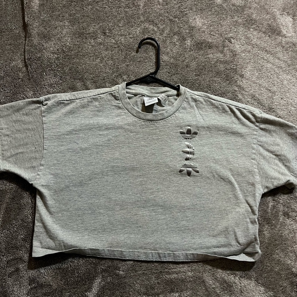Adidas grey cropped tee